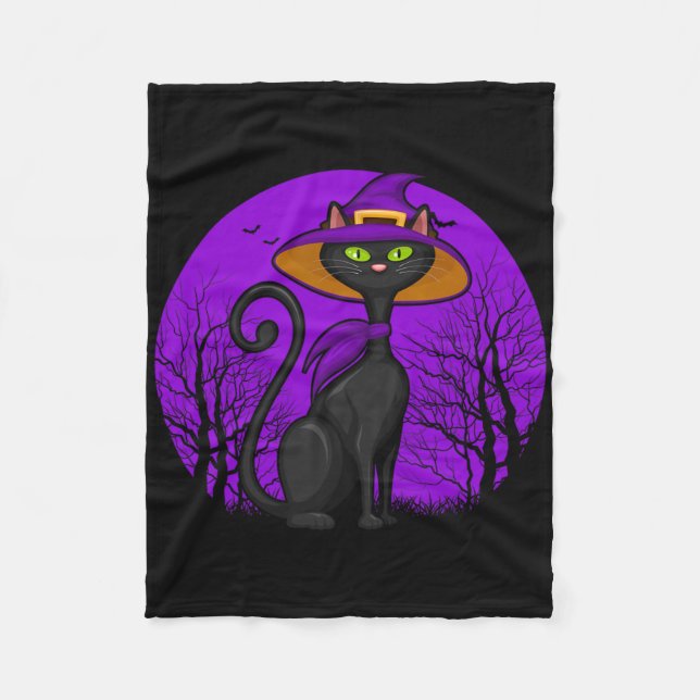 Spooky Cat Lover Halloween Black Kitten Cute Cat S Fleecefilt (Framsidan)