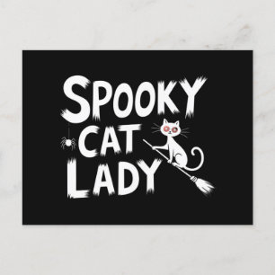 Spooky Cat Mamma-taloky Cat Dam Halloween Cat Mamm Vykort