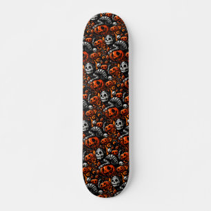 Spooky Cat och Pumpkins Mini Skateboard Bräda 18,5 Cm