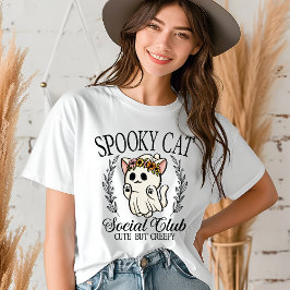 Spooky Cat Social Klubb Cute Halloween T Shirt