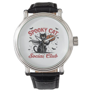Spooky Cat Social Klubb PNG - Vintage Stil Classic Armbandsur