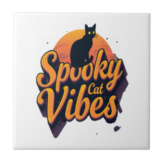 Spooky Cat Vibes 2 Kakelplatta