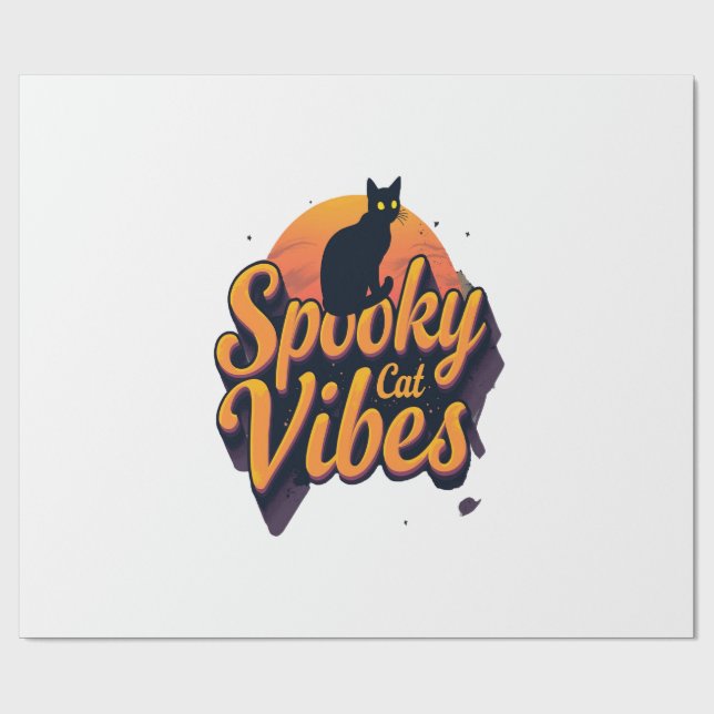 Spooky Cat Vibes 2 Presentpapper (Platt)