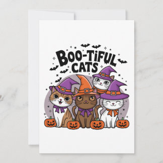 Spooky Cats och Pumpkins Inbjudningar