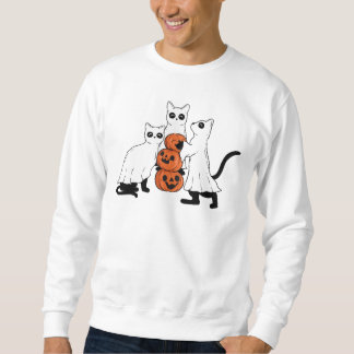Spooky Cats och Pumpkins Manar Sweatshirt