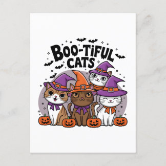 Spooky Cats och Pumpkins Vykort