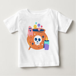 Spooky Cauldron Ghost Candle Halloween Art Design T Shirt