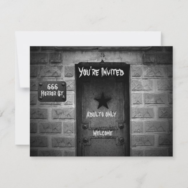 Spooky Cemetery crypt Halloween-inbjudningar Inbjudningar (Framsida)