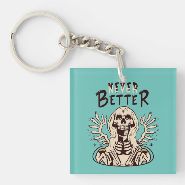 Spooky Charm med aldrig bättre Halloween Skeleton (Framsidan)