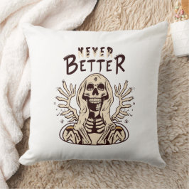 Spooky Charm med aldrig bättre Halloween Skeleton Kudde