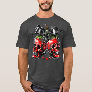 Spooky Cherry Halloween Bow T Shirt