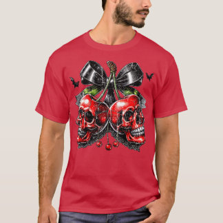 Spooky Cherry Halloween Bow T Shirt