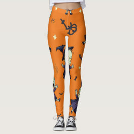 Spooky Chic Halloween Pillow - lättsinnigt framsyn Leggings
