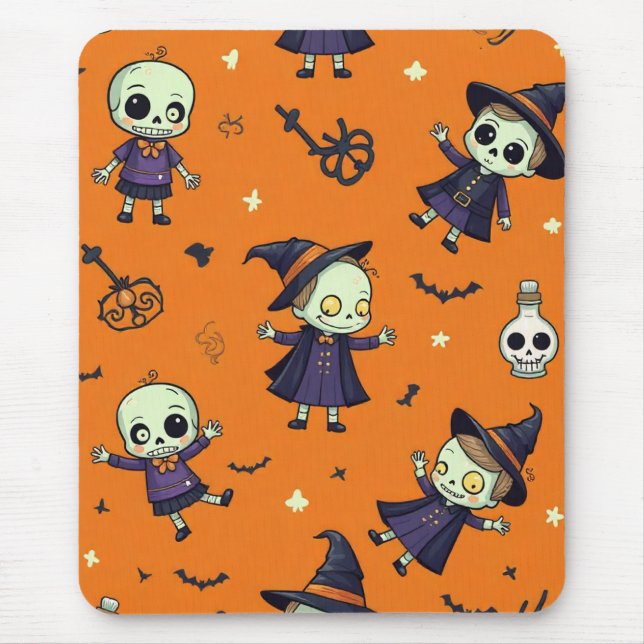 Spooky Chic Halloween Pillow - lättsinnigt framsyn Musmatta (Framsidan)