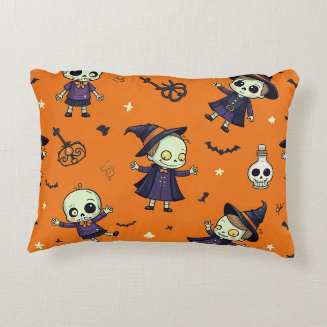 Spooky Chic Halloween Pillow - lättsinnigt framsyn Prydnadskudde (Baksidan)