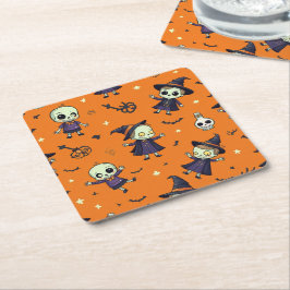 Spooky Chic Halloween Pillow - lättsinnigt framsyn Underlägg Papper Kvadrat