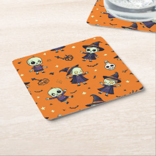 Spooky Chic Halloween Pillow - lättsinnigt framsyn Underlägg Papper Kvadrat