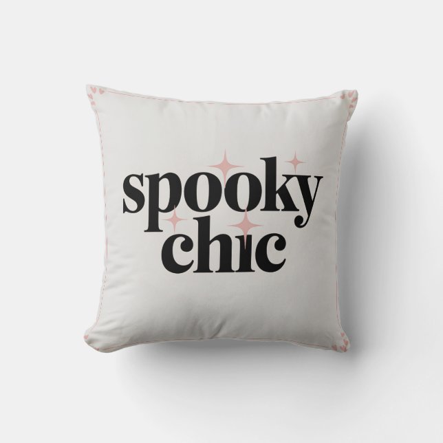 Spooky Chic - minimalistisk Modern Halloween Kudde (Framsida)