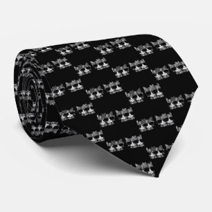 Spooky Chic Tie: Black & Grått Cats in Sunglass Slips