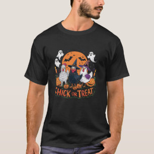 Spooky-Chick eller behandla pumpkin Chicken Hallow T Shirt