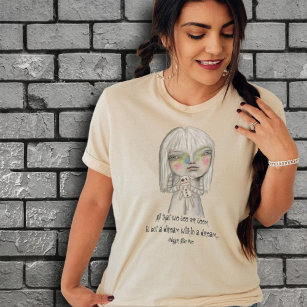 Spooky Child Girly Goth Whimsical Pastel Folk Art T Shirt