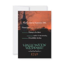 Spooky Church Halloween Bröllop OSA Card