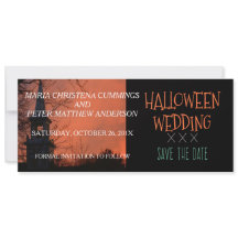 Spooky Church Halloween Bröllop spara datum Card