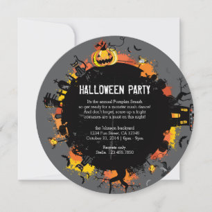 Spooky Circle Round Halloween-inbjudan Inbjudningar