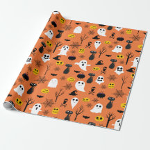 Spooky Classic Halloween Symbols Seamless Mönster