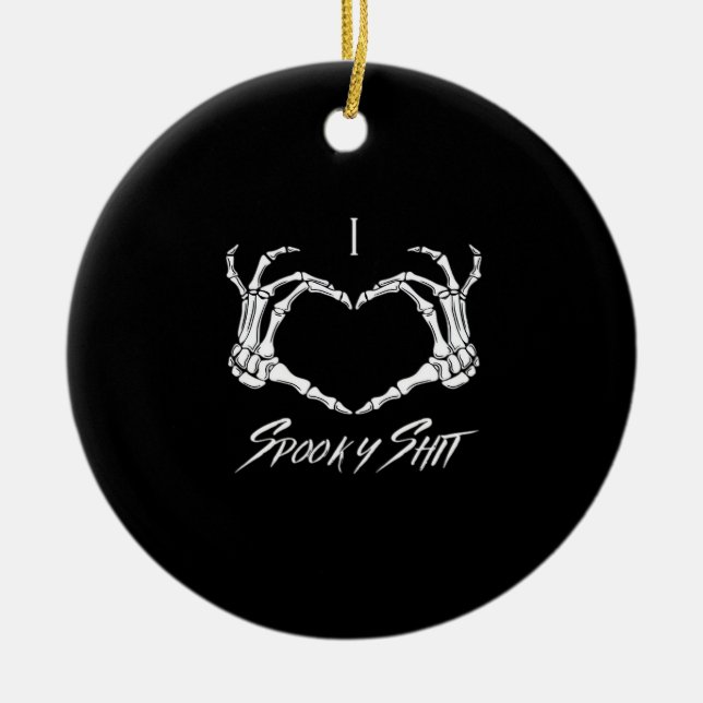 Spooky Classic - Skeleton Händer Heart Julgransprydnad Keramik (Framsidan)