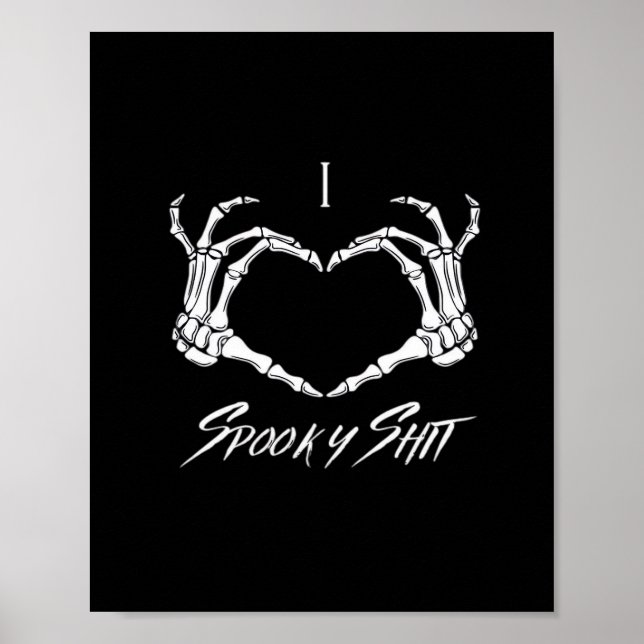 Spooky Classic - Skeleton Händer Heart Poster (Framsidan)
