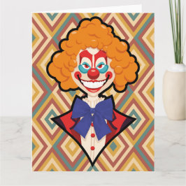 Spooky Clown Retro Creepy Colorful Halloween Kort
