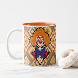 Spooky Clown Retro Halloween Creepy Circus Roligt Två-Tonad Mugg