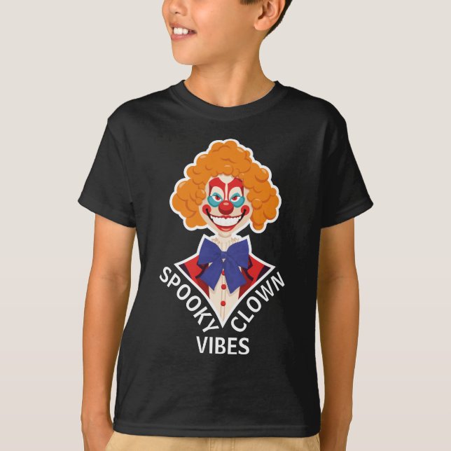 Spooky Clown Vibes Creepy Retro Circus Halloween T Shirt (Framsida)