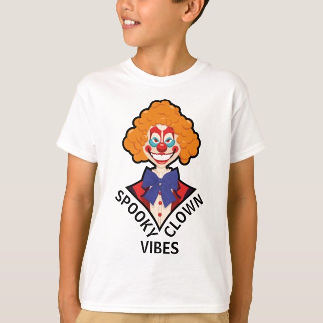 Spooky Clown Vibes Scary Retro Circus Halloween T Shirt (Framsida)