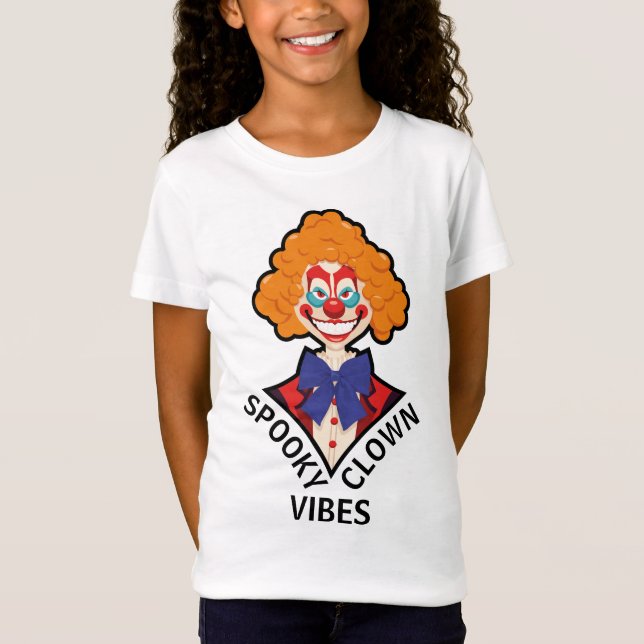 Spooky Clown Vibes Scary Retro Circus Halloween T Shirt (Framsida)