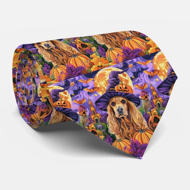 Spooky Cocker Spain Hund Halloween Witch Pumpkin Slips (Rullad)