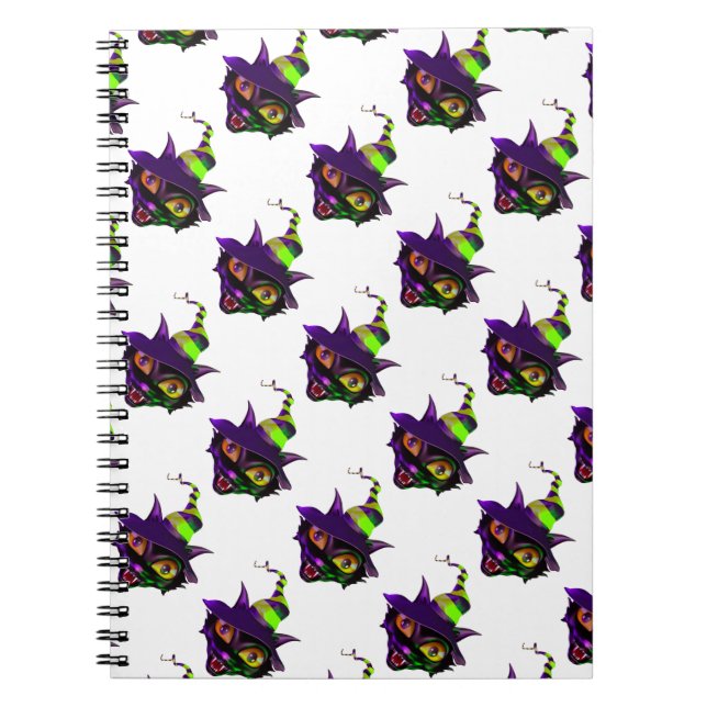 Spooky Colorful Cat Anteckningsbok Med Spiral (Framsidan)