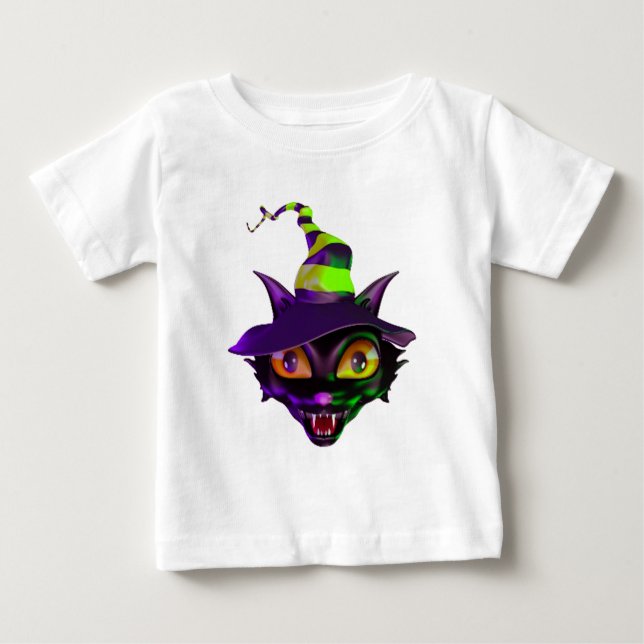 Spooky Colorful Cat T Shirt (Framsida)