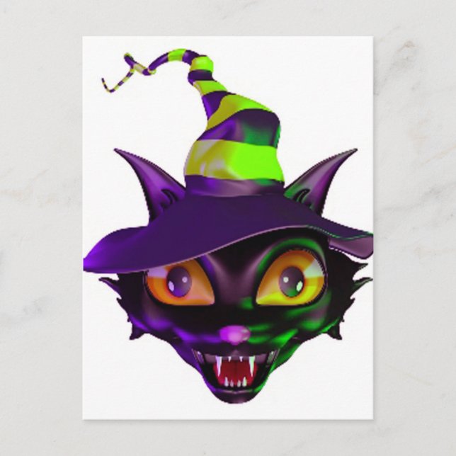 Spooky Colorful Cat Vykort (Framsida)