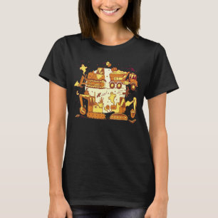Spooky Construction Lastbilar Halloween Pumpkin Bo T Shirt