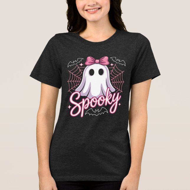 Spooky Coquette Ghost T Shirt (Framsida)