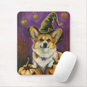 Spooky Corgi Hund Halloween Witch Pumpkin Musmatta