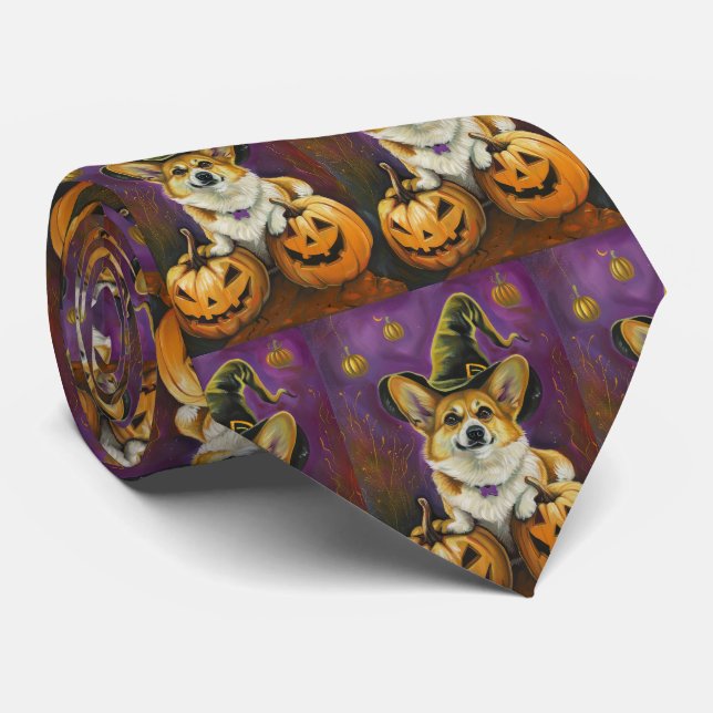 Spooky Corgi Hund Halloween Witch Pumpkin Slips (Rullad)