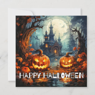 Spooky Creepy Castle Happy halloween Kort