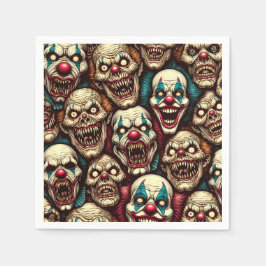 Spooky Creepy Clown Zombie Halloween Pappersservett