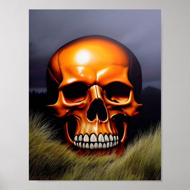 Spooky Creepy Skull Poster (Framsidan)
