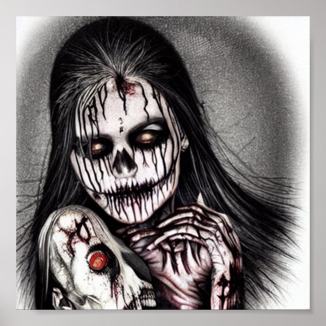 Spooky Creepy Woman Poster (Framsidan)