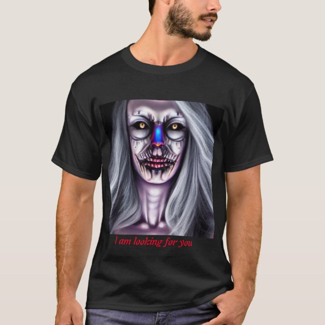 Spooky Creepy Woman T-Shirt (Framsida)
