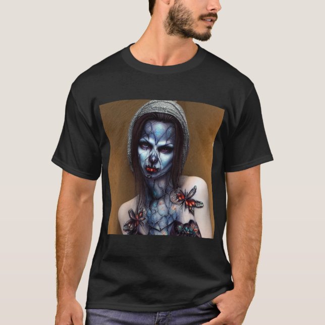Spooky Creepy Woman T-Shirt (Framsida)
